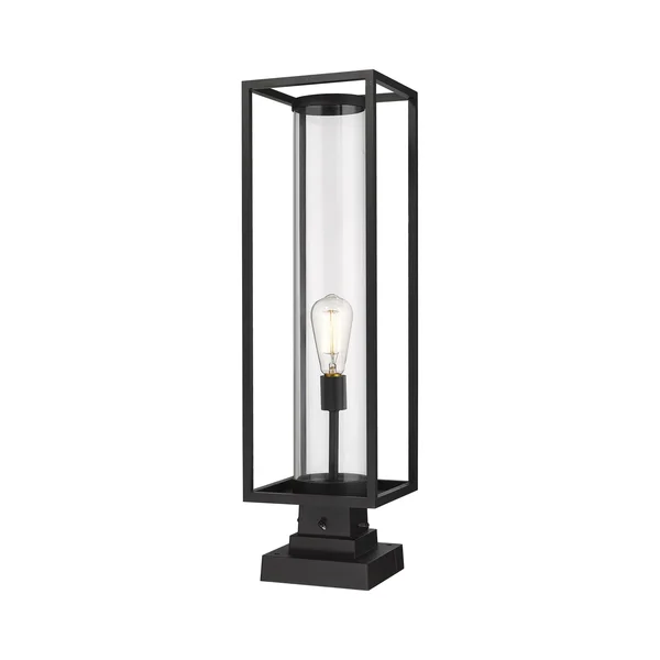 Z Lite 1 Light Outdoor Pier Mounted Fixture 584PHBS SQPM BK (Black)
