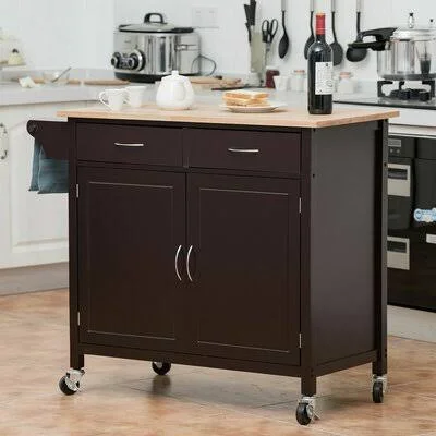 Omeara Kitchen Cart Highland Dunes Base Finish: Brown