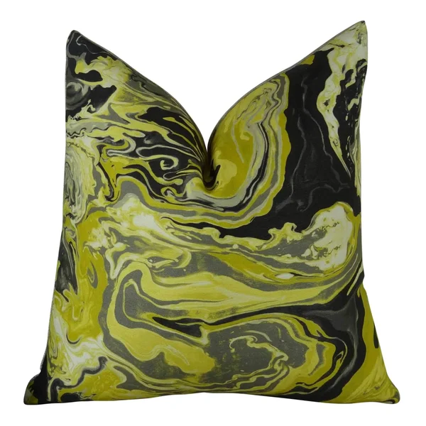 Plutus Medici Marble Ink Handmade Throw Pillow, Double Sided