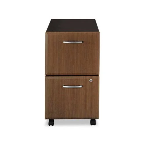 Bush Furniture Series A 2-Drawer Mobile File Cabinet, Sienna Walnut/Bronze