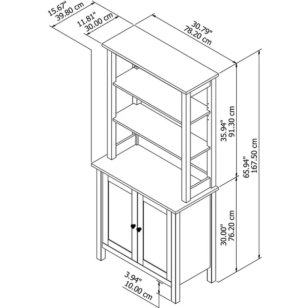 The Gray Barn Orchid Gulch 5-Shelf Bookcase with Doors (Pewter Finish - MDF - Assembly Required - White)