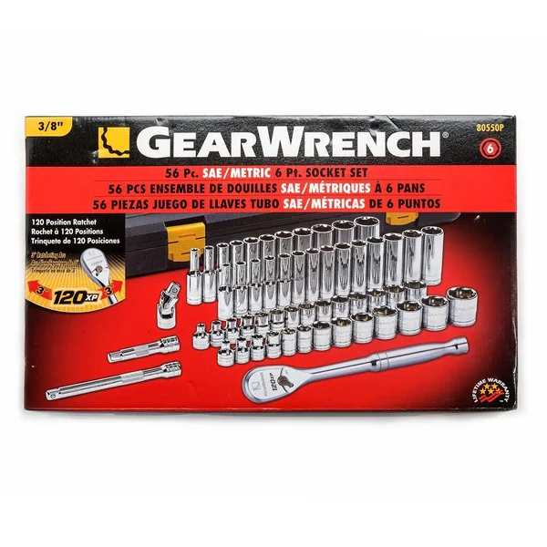 Kd Tools 0.375x22 Drive Saemetric 6 Point Standard and Deep Socket Set - 56 piece