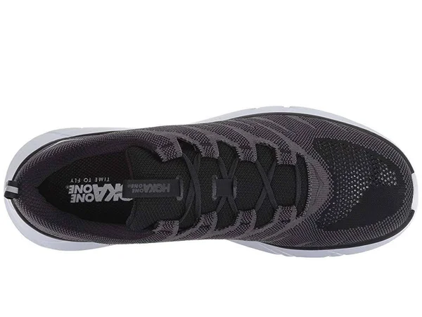 Hoka One One Men's Hupana Knit Jacquard Shoe - 8.5 - Black - White