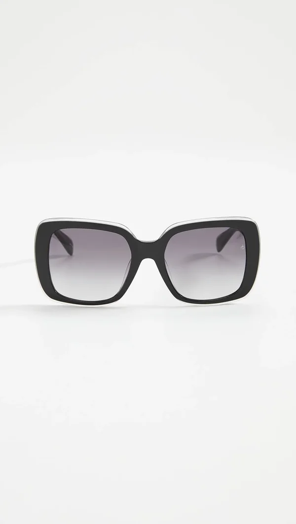 Rag & Bone Square Acetate Sunglasses - Black, Women's