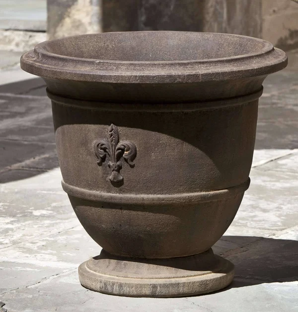 Campania International Fleur De Lis Brown Stone Small Urn