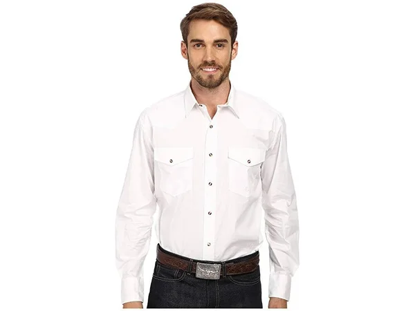 Roper Men's Poplin White Snap Shirt