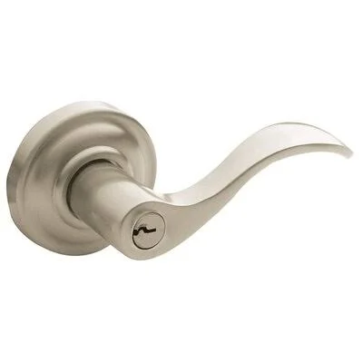 Baldwin 95255.150.RENT Wave Keyed Door Lever Finish: Satin Nickel - Handle Orientation: Right