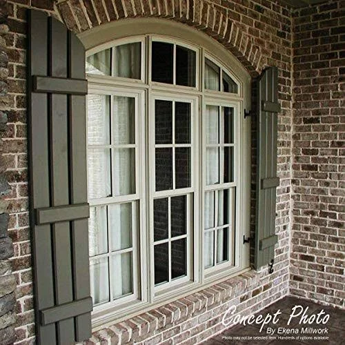 Ekena Millwork CWB15X051WHC 15x22W x 51x22H Exterior Four Board (2 Batten) Composite Board-n-Batten Shutters (Per Pair), White