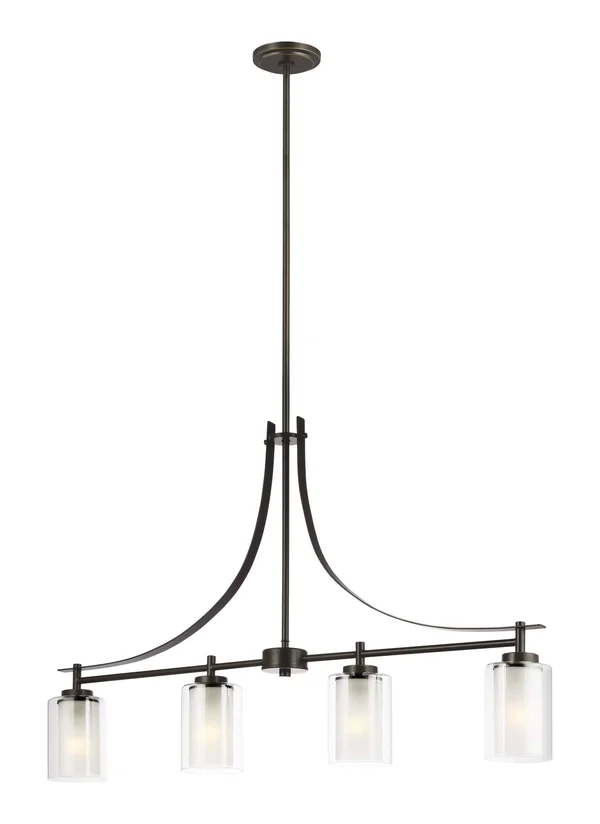 Sea Gull Lighting 6637304-782 Elmwood Park Four Light Island Pendant - Heirloom Bronze