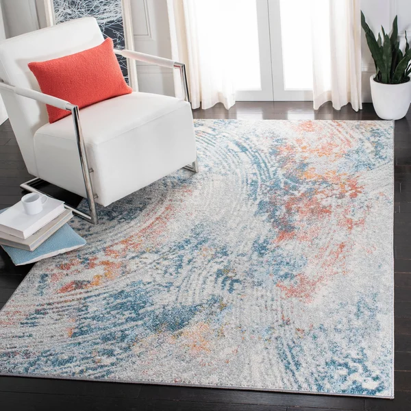 Safavieh Tulum Rug Collection TUL237A - Ivory, Dark Blue - 6' x 9'