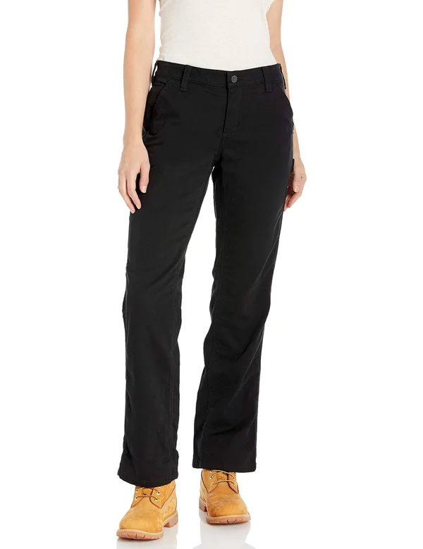 Carhartt Women's Original Fit Fleece Lined Crawford Pant (4 Regular Black)