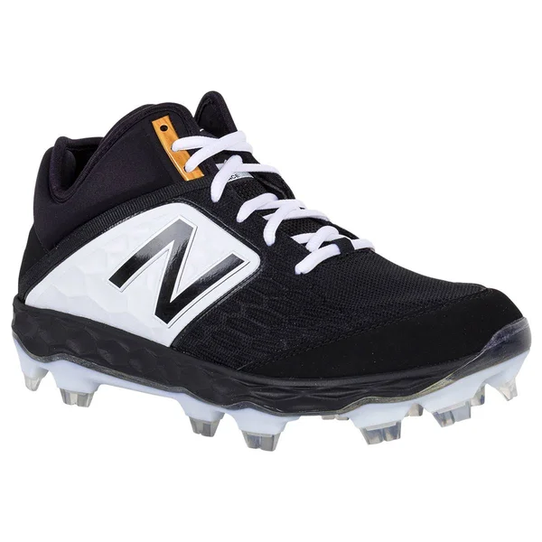New Balance Men's 3000v4 Mid TPU Baseball Cleats in Black/White (11.5)