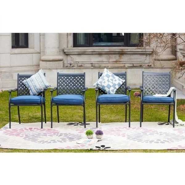 Outdoor Every Season Patio Dining Chair - Set of 4 Blue