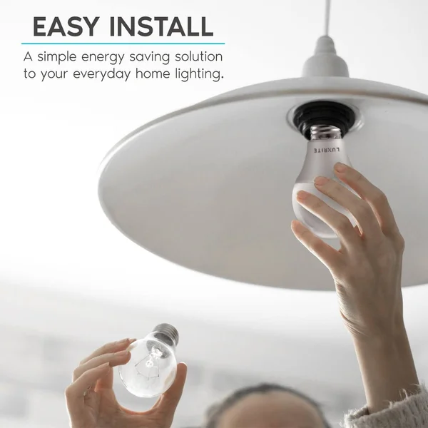 Luxrite A19 LED Bulb 60W Equivalent - 5000K Bright White, 800 Lumens, Dimmable, 9W, Enclosed Fixture Rated, Energy Star, E26 Base