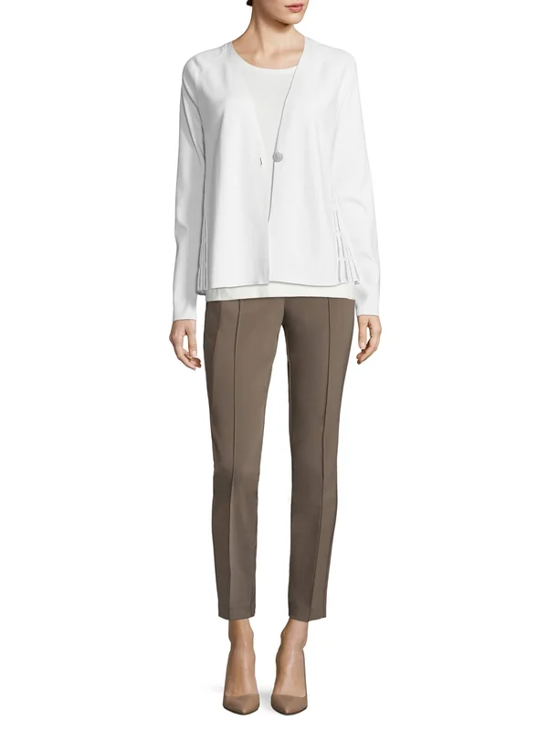 Lafayette 148 New York Women's Acclaimed Stretch Gramercy Pants - Sand - Size 16