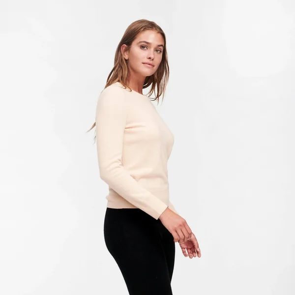 The Essential Cashmere Sweater Womens White - Xxs by NAADAM