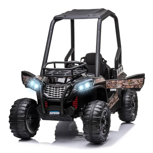 Aosom 12V Dual Motor Kids Electric Ride-On UTV Toy with Mp3/usb Music Connection, Suspension & Remote Control - Red
