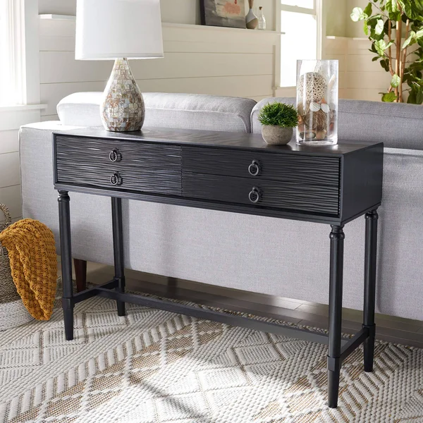 Safavieh CNS5730A Aliyah 4 Drawer Console Table Black