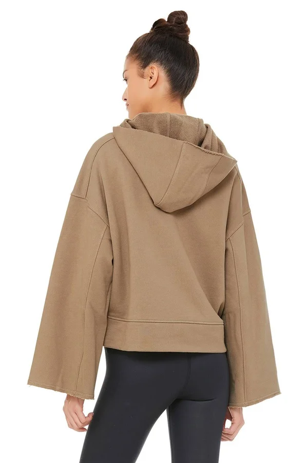 Alo Yoga - Low Key Hoodie in Gravel, Size: XS