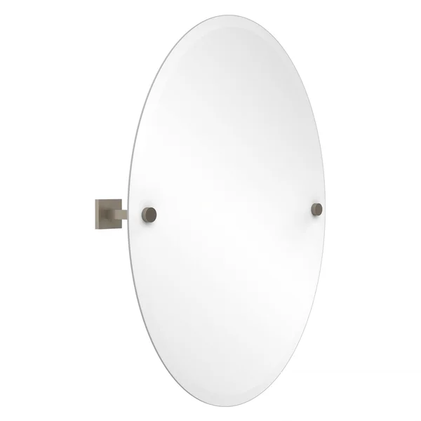 Allied Brass Montero Collection Contemporary Frameless Oval Tilt Mirror with Beveled Edge - Oil Rubbed Bronze
