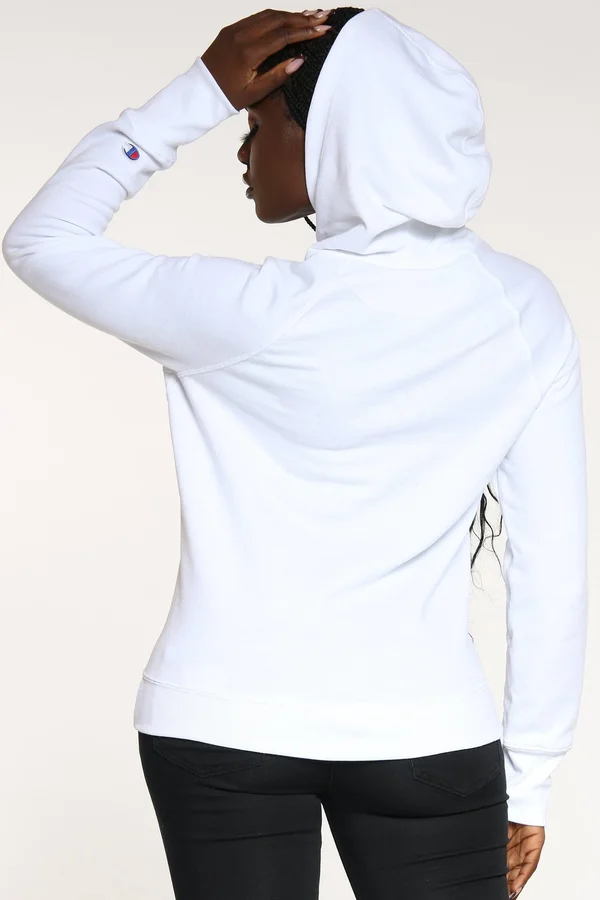 Champion White Powerblend Graphic Hoodie