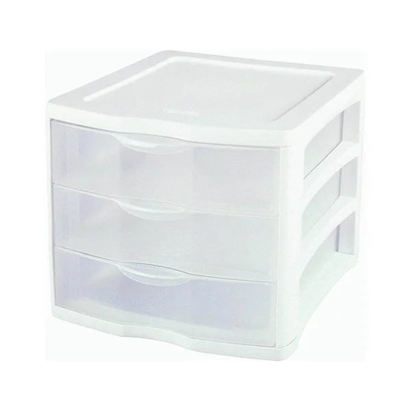 Sterilite 17918004 Compact Portable 3 Storage Drawer Organizer Cabinet (16 Pack)