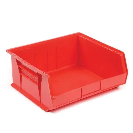 AkroBin Plastic Stacking Bin - 16-1/2 inchw x 14-3/4 inchd x 7 inchh, Red, Lot of 6