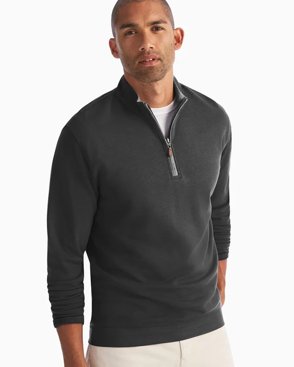 Johnnie-O Sully 1/4 Zip Pullover in Black - Size: Small