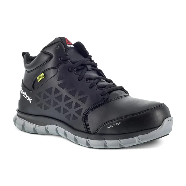 Reebok Sublite Cushion Work Mid Alloy Toe Met Guard Boots, Men's Black