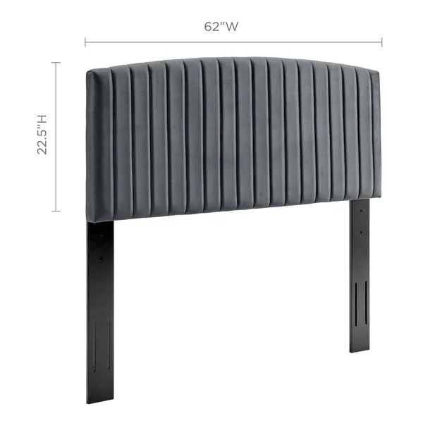 Silver Orchid La Marr Velvet Full, Queen Headboard - Navy