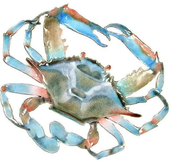 Crab (Blue) Copper/Metal Wall Sculpture by Bovano of Cheshire W189B