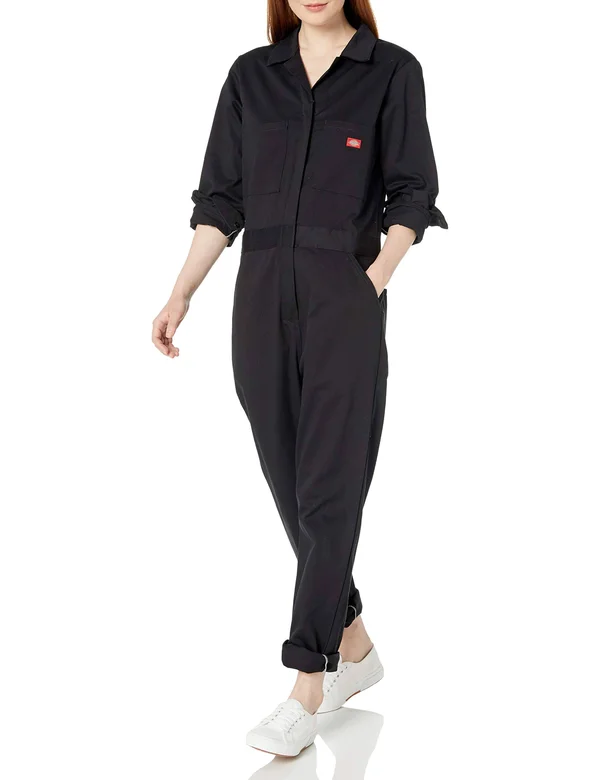 Dickies Women's Long Sleeve Cotton Twill Coverall - Black
