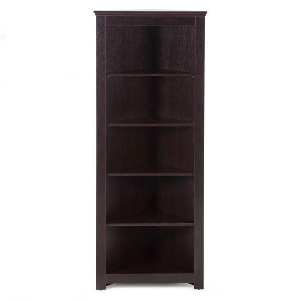 Finley Home Redford Corner Bookcase, Brown