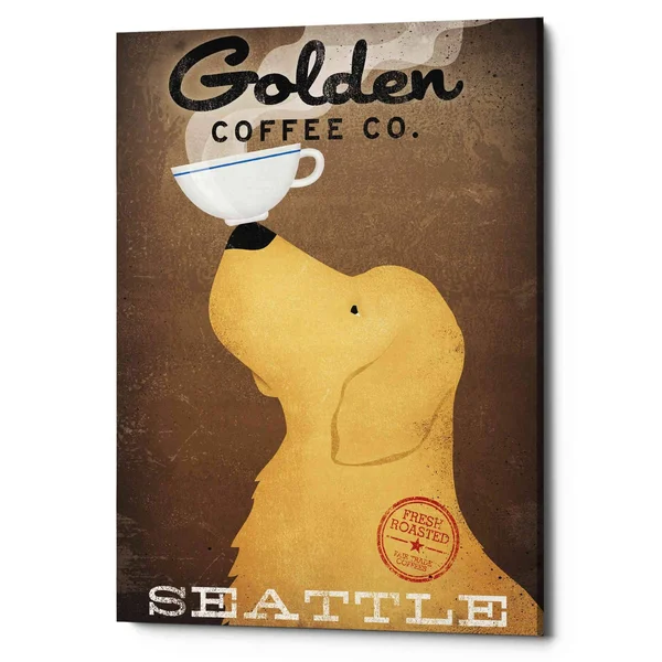 Epic Graffiti 'Golden Coffee Co' by Ryan Fowler, Giclee Canvas Wall Art - 12 x 16