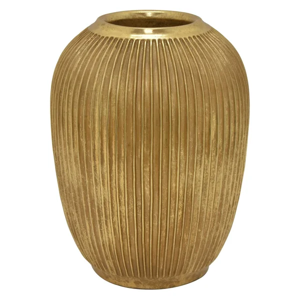 Plutus Brands PBTH92144 Resin Decorative Vase Gold - 12 x 12 x 15