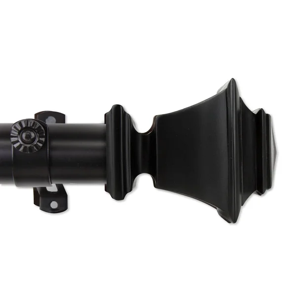 Rod Desyne 1.5x22 Bach Curtain Rod, Black, 28-48