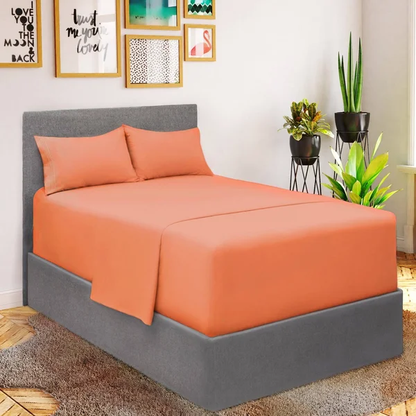 Mellanni Extra Deep Pocket Sheet Set 1800 Microfiber (Light Colors) - Sheet Set (Queen - Coral)