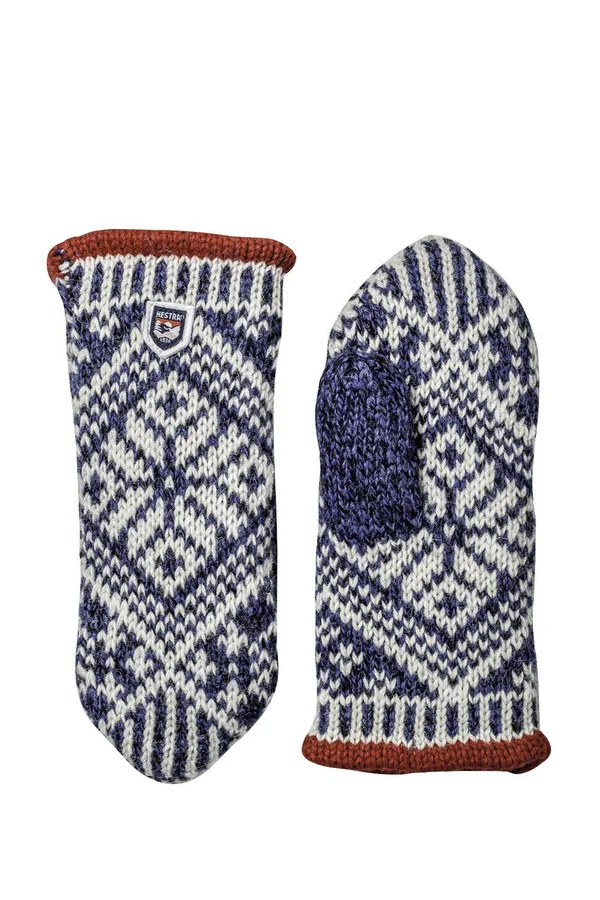 Hestra Nordic Wool Mitt - Women's-Blue/Off white-9