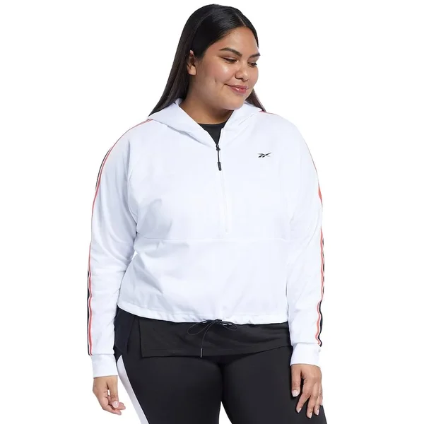 Reebok Workout Ready Quarter Zip Hoodie - Size 4X, White