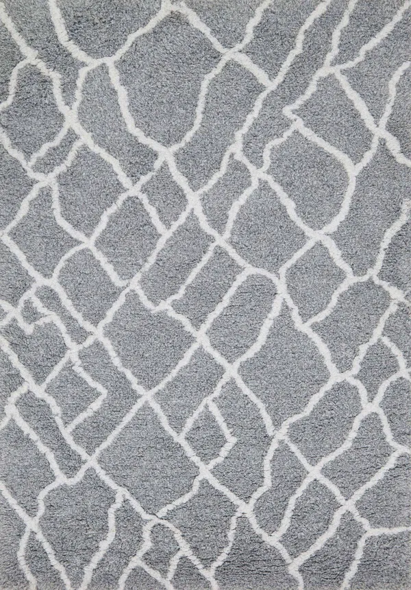 Loloi Tangier Shag Tg-01 2&6x22 x 7&6x22 Runner Slate, Mist Area Rug