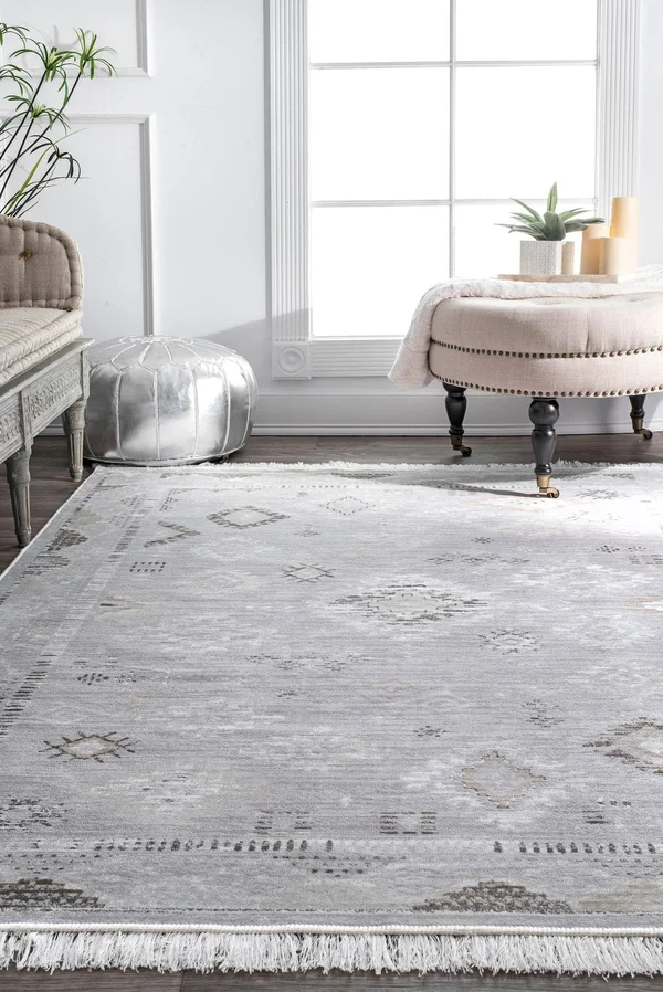 nuLOOM Maida Vintage Tribal Silver 4 ft. x 6 ft. Area Rug