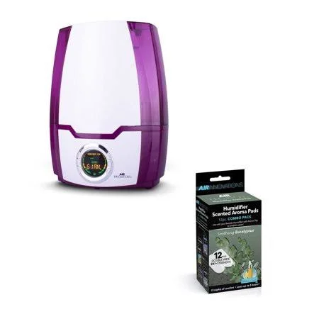 Air Innovations 3.7 Gallon Humidifier + Eucalyptus Refills, Purple