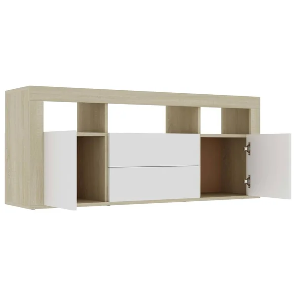 vidaXL TV Cabinet White and Sonoma Oak 47.2x22x11.8x22x19.7x22 Chipboard