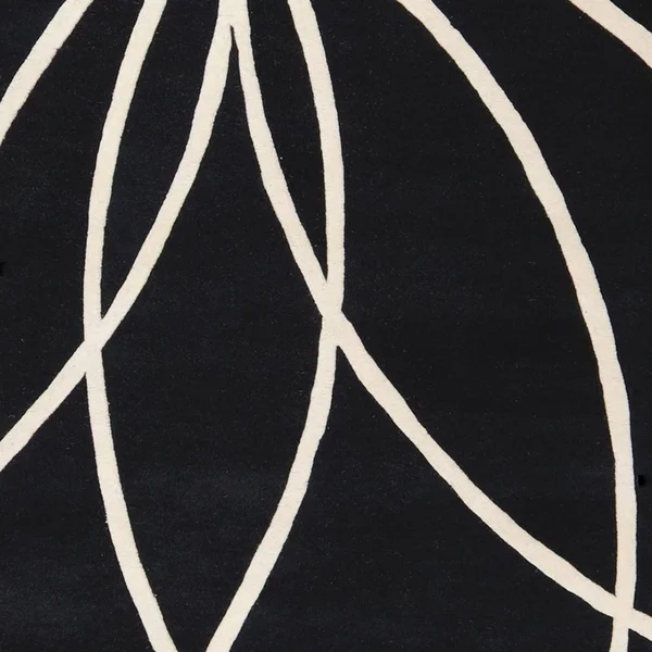 Contemporary Hand-Tufted Black/White Mayflower Wool Area Rug - 8& x 11&