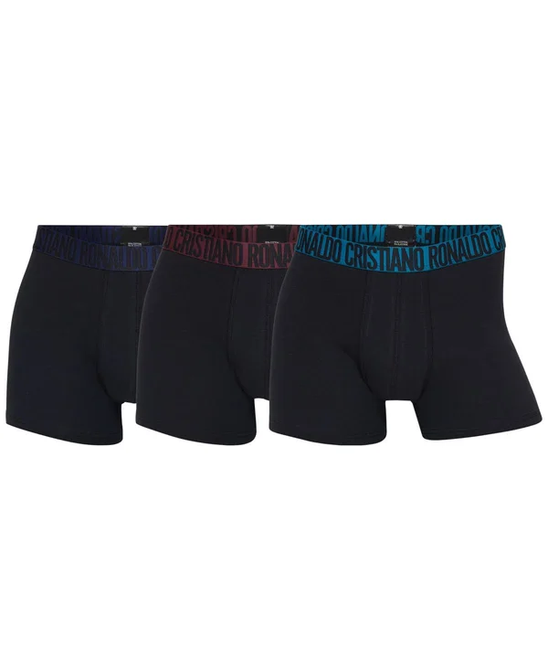 CR7 Men's 3 Pack Organic Cotton Blend [Red|Blues] L
