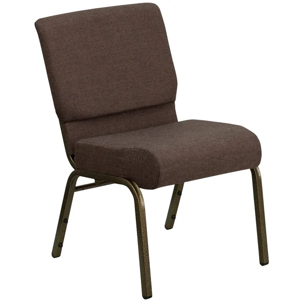 Lancaster Home Hercules Series Vein Frame 21-Inch Extra Widefabric Stacking Church Chair with 4-Inch Thick Seat, Gold