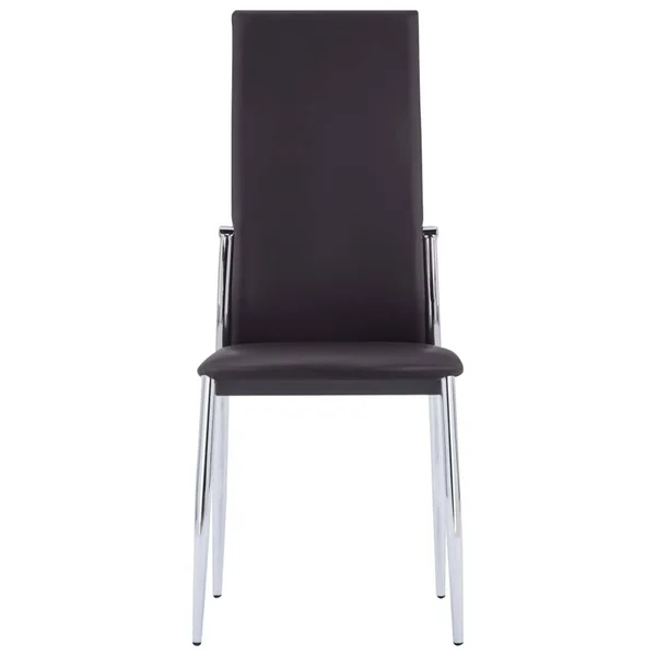 vidaXL Dining Chairs 4 Pcs Brown Faux Leather