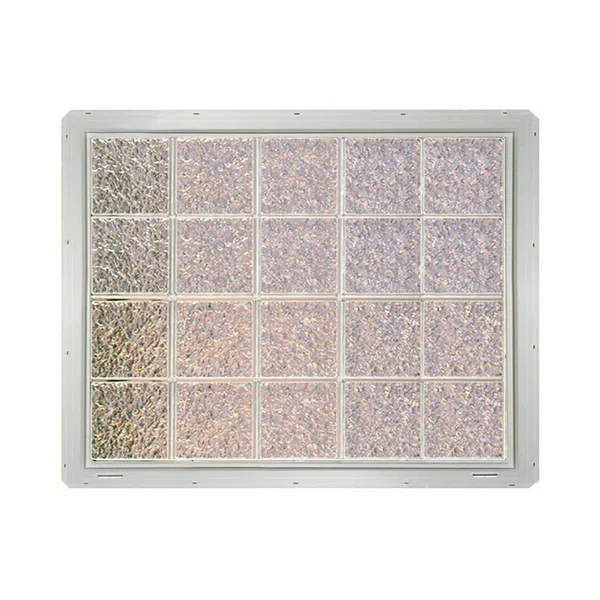 CrystaLok Ice Pattern Vinyl New Construction Glass Block Window (Rough Opening: 41-in x 33.25-in; Actual: 39.25-in x 31.75-in)
