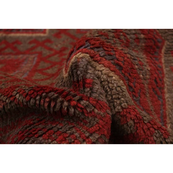 Hand-Knotted Tajik Caucasian Red Wool Rug - 2&0x22 x 8&3x22 Runner/2&0 x 8&3