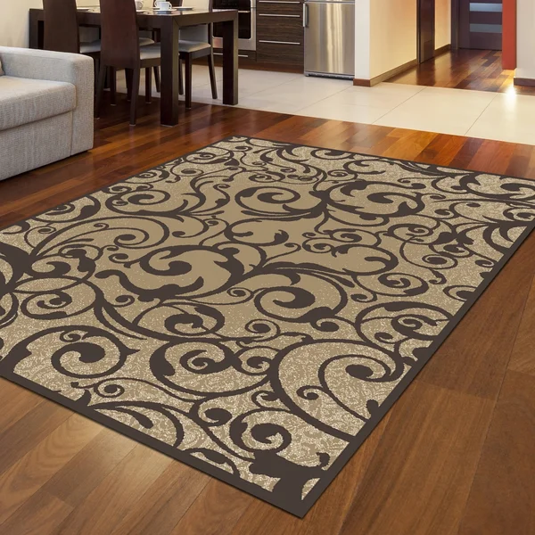 Admire Home Living Plaza Area Rug - 2&2 inch x 7&7 inch - Brown